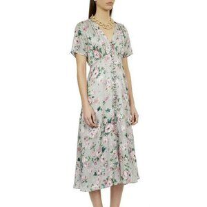 Kooples Floral Button-Down Midi Dress Size Large NWT